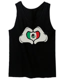 Cartoon Glove Heart Love Hecho en Mexico Mexican Flag escucudo Mexicano men's Tank Top