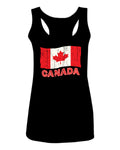 Canada Vintage Flag Canadian Pride Maple Leaf  women's Tank Top sleeveless Racerback