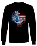 USA American Anchor Sea Marine US Navy Sailor Seals mens Long sleeve t shirt