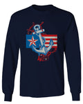 USA American Anchor Sea Marine US Navy Sailor Seals mens Long sleeve t shirt