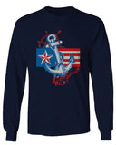 USA American Anchor Sea Marine US Navy Sailor Seals mens Long sleeve t shirt