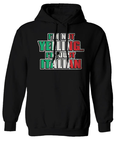 I'm NOT Yelling I'm JUST Italian Italy Flag Italian Funny Sweatshirt Hoodie