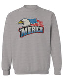 Merica Eagle USA American Flag United States America men's Crewneck Sweatshirt
