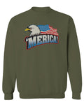 Merica Eagle USA American Flag United States America men's Crewneck Sweatshirt