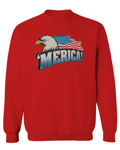 Merica Eagle USA American Flag United States America men's Crewneck Sweatshirt