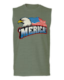 Merica Eagle USA American Flag United States America men Muscle Tank Top sleeveless t shirt