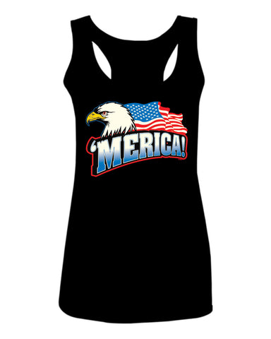 Merica Eagle USA American Flag United States America  women's Tank Top sleeveless Racerback