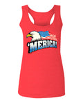 Merica Eagle USA American Flag United States America  women's Tank Top sleeveless Racerback