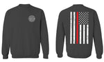 American Flag Thin Red Line Firefighter Support Seal men's Crewneck Sweatshirt