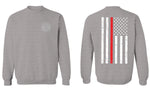American Flag Thin Red Line Firefighter Support Seal men's Crewneck Sweatshirt