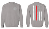 American Flag Thin Red Line Firefighter Support Seal men's Crewneck Sweatshirt