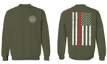 American Flag Thin Red Line Firefighter Support Seal men's Crewneck Sweatshirt