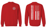 American Flag Thin Red Line Firefighter Support Seal men's Crewneck Sweatshirt
