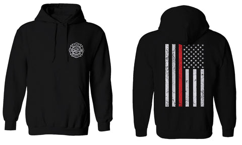 American Flag Thin Red Line Firefighter Support Seal Sweatshirt Hoodie