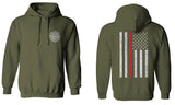American Flag Thin Red Line Firefighter Support Seal Sweatshirt Hoodie