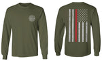American Flag Thin Red Line Firefighter Support Seal mens Long sleeve t shirt