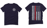 American Flag Thin Red Line Firefighter Support Seal For men T Shirt