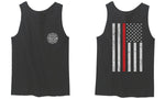 American Flag Thin Red Line Firefighter Support Seal men's Tank Top