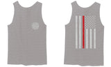 American Flag Thin Red Line Firefighter Support Seal men's Tank Top