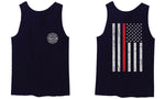 American Flag Thin Red Line Firefighter Support Seal men's Tank Top