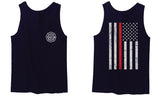 American Flag Thin Red Line Firefighter Support Seal men's Tank Top