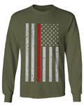 Cool Dad Fireman Firefighter red Thin line American Flag USA Support mens Long sleeve t shirt