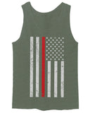 Cool Dad Fireman Firefighter red Thin line American Flag USA Support men's Tank Top