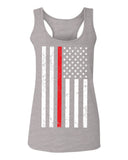 Cool Dad Fireman Firefighter red Thin line American Flag USA Support  women's Tank Top sleeveless Racerback