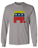 Vintage Elephant Republican Logo Trump Hair America mens Long sleeve t shirt