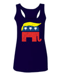 Vintage Elephant Republican Logo Trump Hair America  women's Tank Top sleeveless Racerback