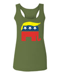 Vintage Elephant Republican Logo Trump Hair America  women's Tank Top sleeveless Racerback
