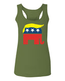 Vintage Elephant Republican Logo Trump Hair America  women's Tank Top sleeveless Racerback