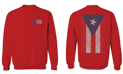 Puerto Rico Flag Boricua Rican Nuyorican Front and Back men's Crewneck Sweatshirt
