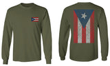 Puerto Rico Flag Boricua Rican Nuyorican Front and Back mens Long sleeve t shirt