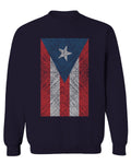 Vintage Bandera Puerto Rico Flag Boricua Rican Nuyorican men's Crewneck Sweatshirt