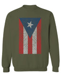 Vintage Bandera Puerto Rico Flag Boricua Rican Nuyorican men's Crewneck Sweatshirt