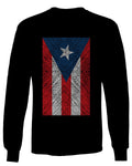 Vintage Bandera Puerto Rico Flag Boricua Rican Nuyorican mens Long sleeve t shirt
