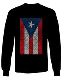 Vintage Bandera Puerto Rico Flag Boricua Rican Nuyorican mens Long sleeve t shirt