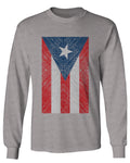 Vintage Bandera Puerto Rico Flag Boricua Rican Nuyorican mens Long sleeve t shirt
