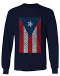 Vintage Bandera Puerto Rico Flag Boricua Rican Nuyorican mens Long sleeve t shirt