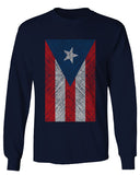 Vintage Bandera Puerto Rico Flag Boricua Rican Nuyorican mens Long sleeve t shirt