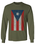 Vintage Bandera Puerto Rico Flag Boricua Rican Nuyorican mens Long sleeve t shirt