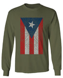 Vintage Bandera Puerto Rico Flag Boricua Rican Nuyorican mens Long sleeve t shirt