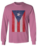 Vintage Bandera Puerto Rico Flag Boricua Rican Nuyorican mens Long sleeve t shirt