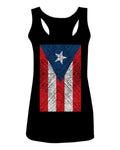 Vintage Bandera Puerto Rico Flag Boricua Rican Nuyorican  women's Tank Top sleeveless Racerback