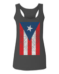 Vintage Bandera Puerto Rico Flag Boricua Rican Nuyorican  women's Tank Top sleeveless Racerback
