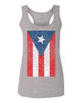 Vintage Bandera Puerto Rico Flag Boricua Rican Nuyorican  women's Tank Top sleeveless Racerback