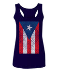 Vintage Bandera Puerto Rico Flag Boricua Rican Nuyorican  women's Tank Top sleeveless Racerback