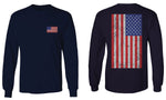 Vintage American Flag United States of America USA mens Long sleeve t shirt