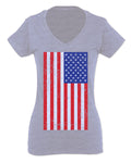 Vintage u.s. American Flag United States of America USA Proud For Women V neck fitted T Shirt